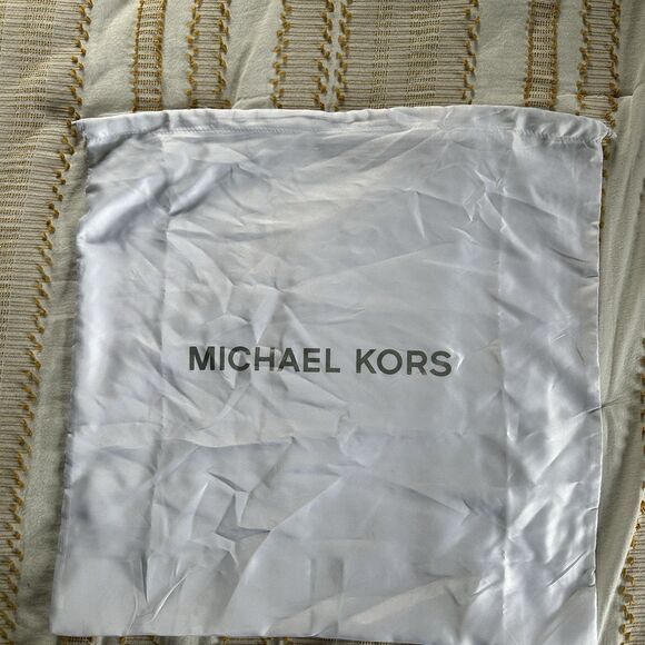 Michael Kors White Satin Medium Handbag Dust Bag Drawstring Approx 18.5" X 18.5" - Picture 1 of 4